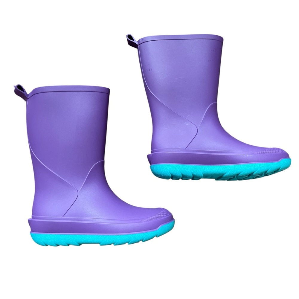 Cat & Jack Girls Purple Rain Boots Size 1 - Picture 4 of 13